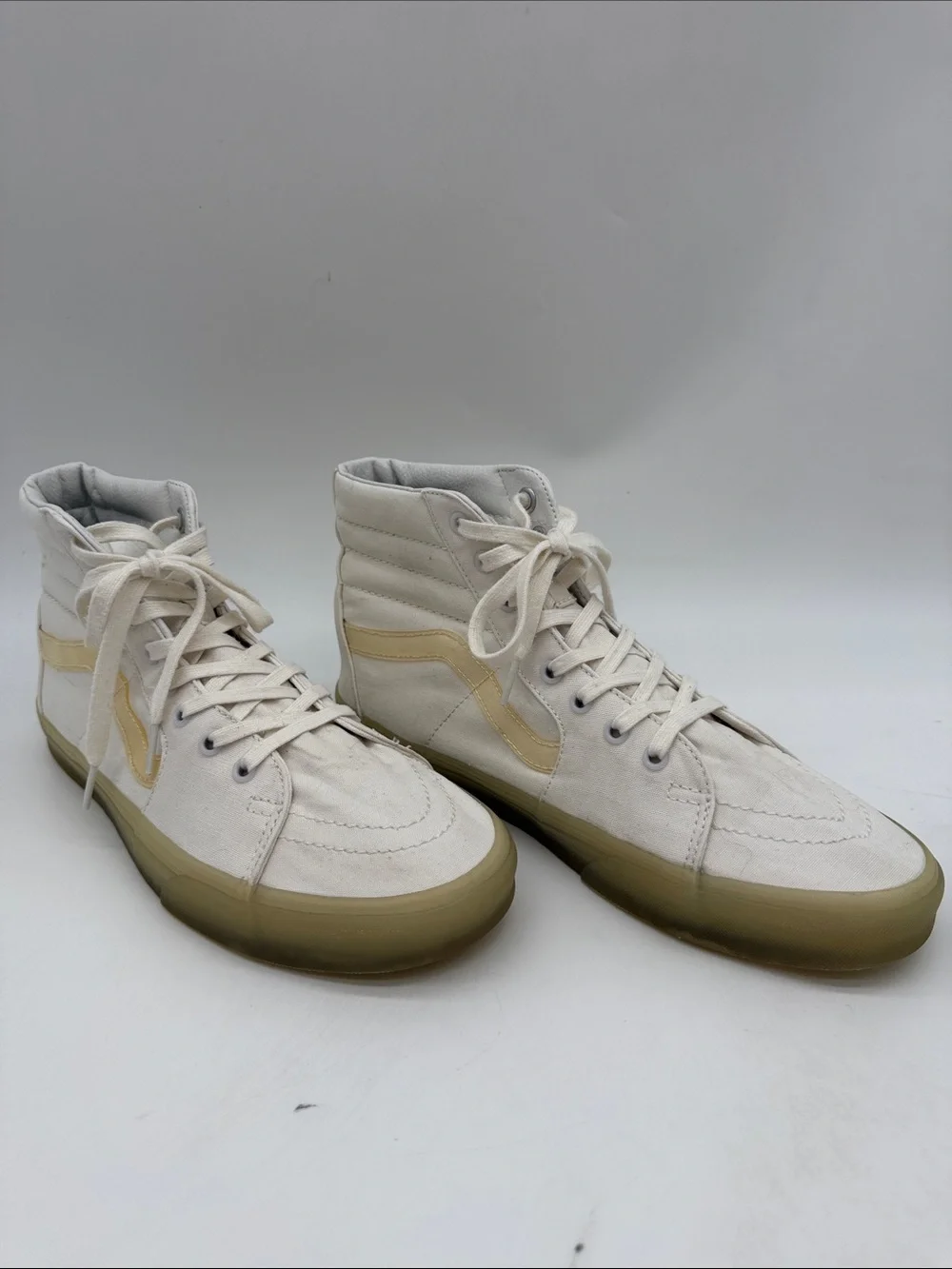 Vans Sk8-Hi Off The Wall Classic Skate 500714 Shoes White Cream Men's Size 11.0